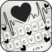 Black Heartbeat Keyboard Theme APK